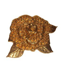 Vintage Decorative Gold Plate Brass Flower Stamping